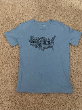 Crewcuts Light Blue USA Word Map Tee